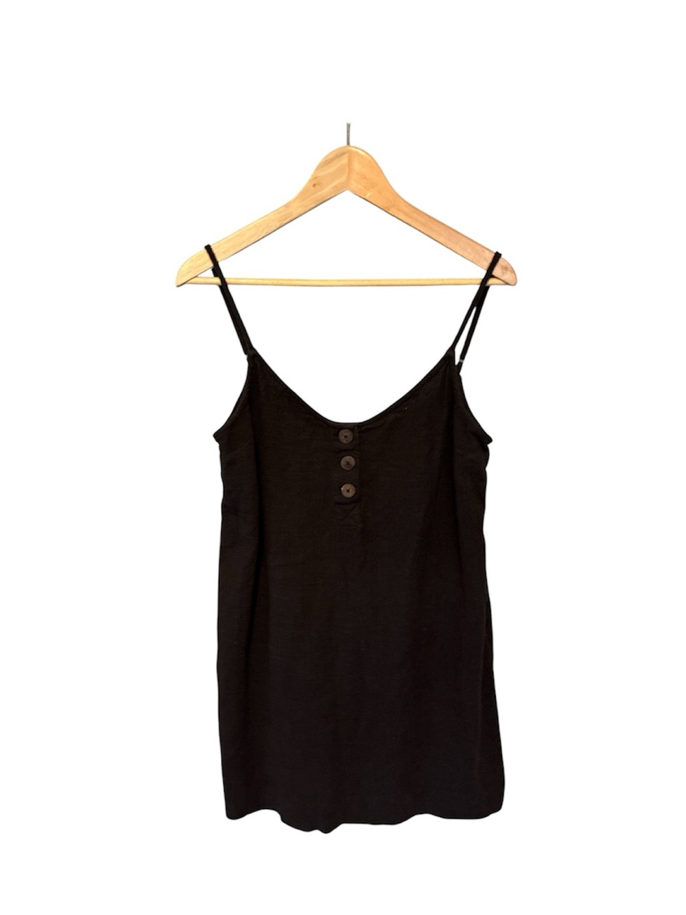 Rip Curl Women’s Black Button-Front Spaghetti Strap Swimsuit Cover Up Dress XL